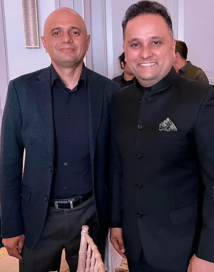Amish with Sajid Javid, former UK Secretary of State for Health and Social Care